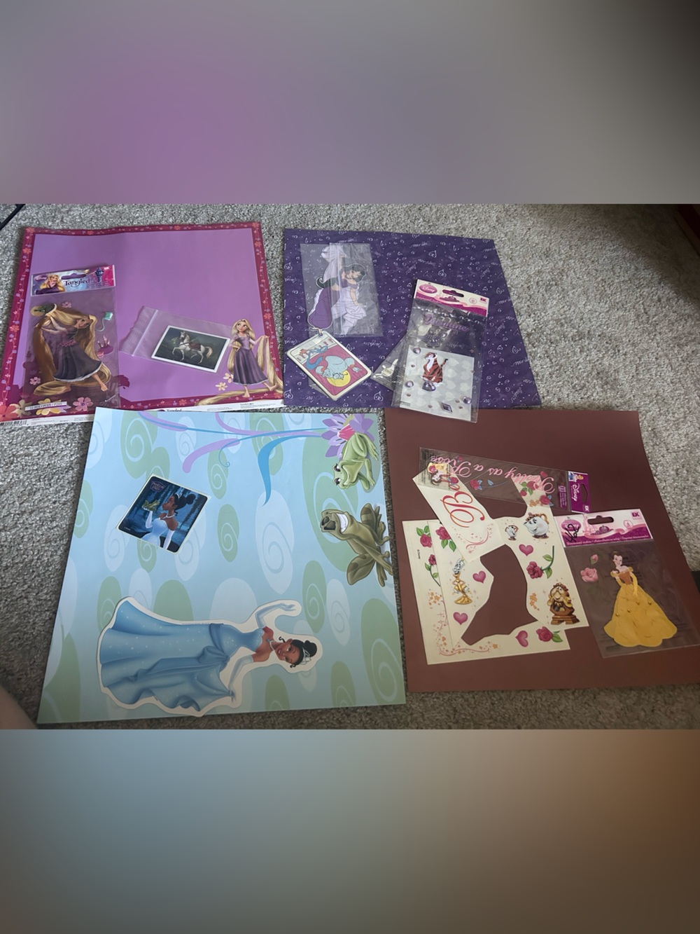 Disney princesses scrapbook paper and stickers